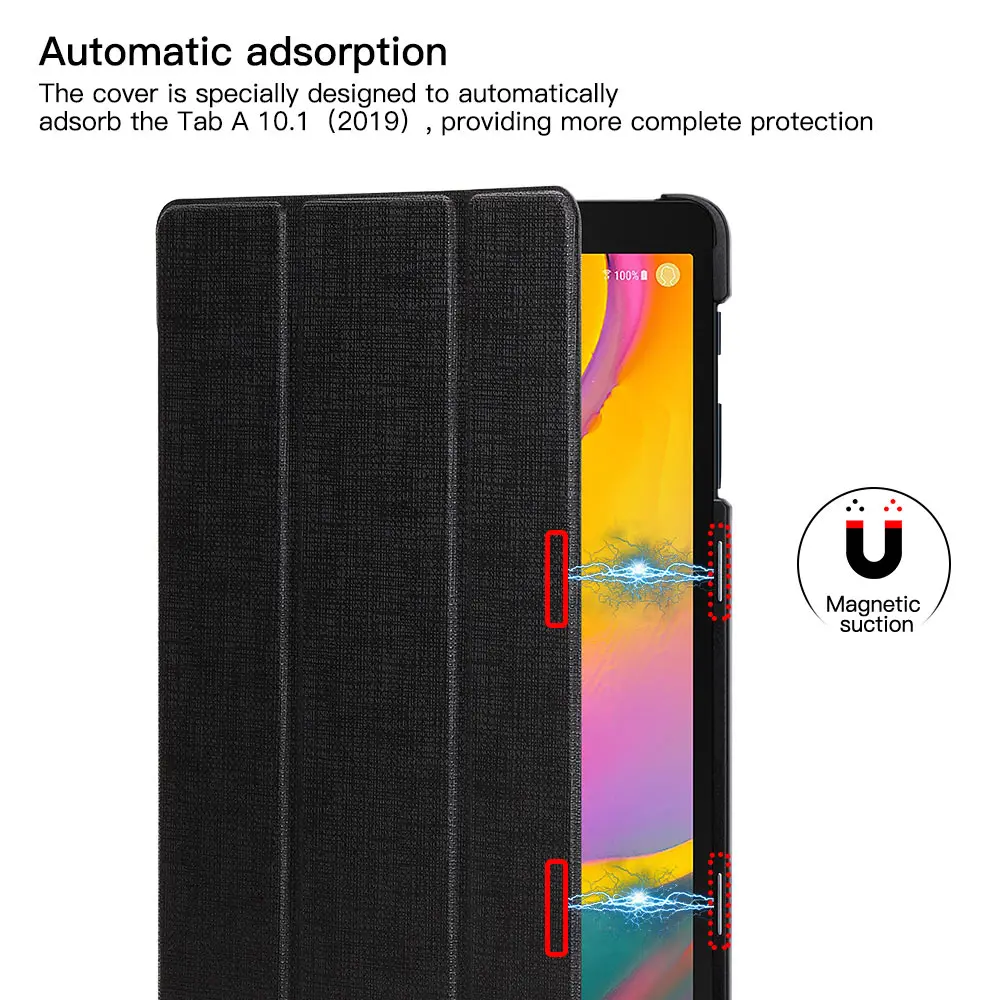 Для Samsung Galaxy Tab A 10 1 дюймов (2019) Магнитный чехол для SM T510 T515 Funda Capa|Чехлы планшетов и