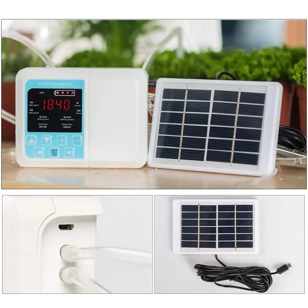 

New Intelligent Garden Automatic Watering Device Solar Charging Potted Plant Irrigation Water Pump Timing System Accessories