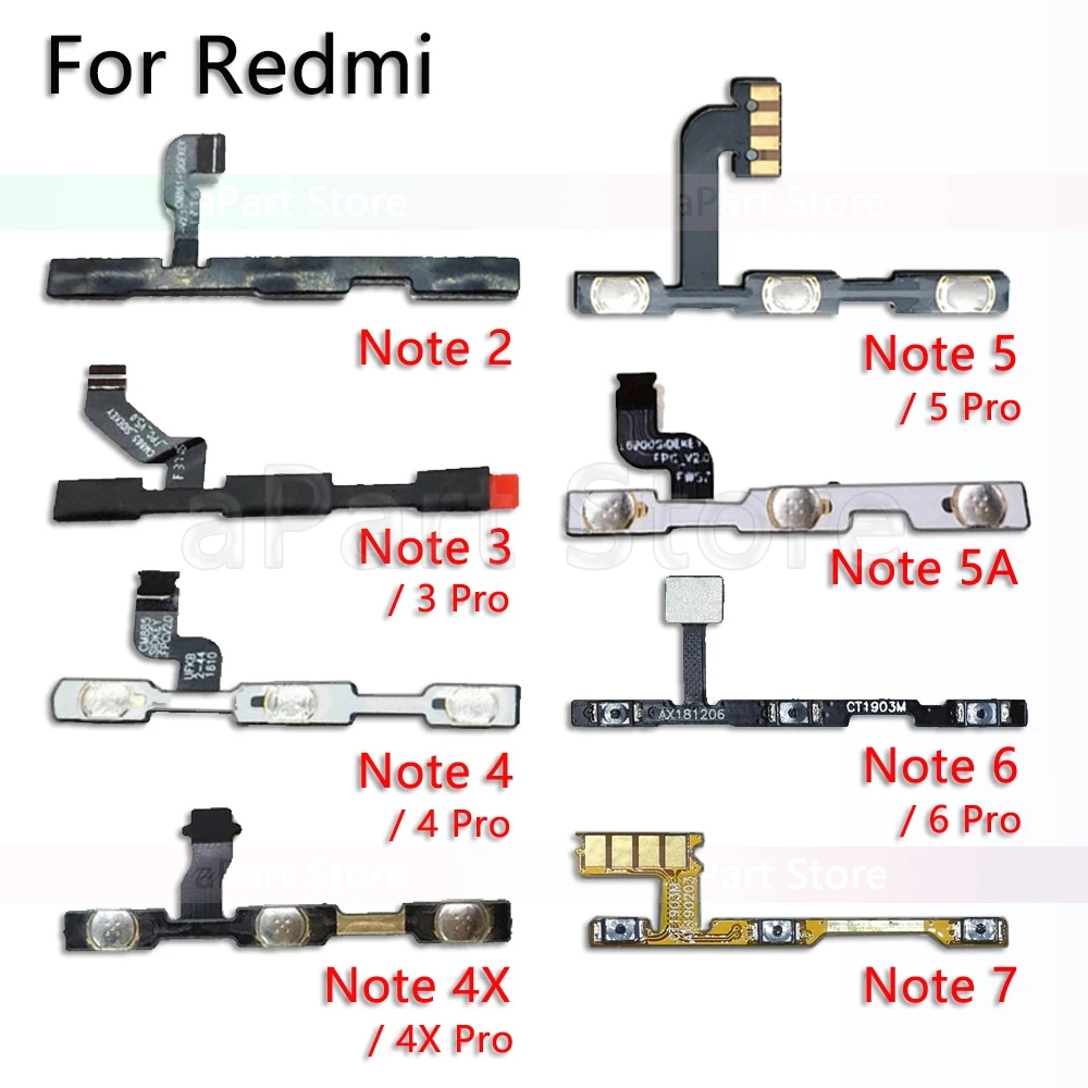 Гибкий кабель питания для Xiaomi Redmi Note 3 4x5 5A 6 6A Plus Pro power Flex Запчасти для телефонов