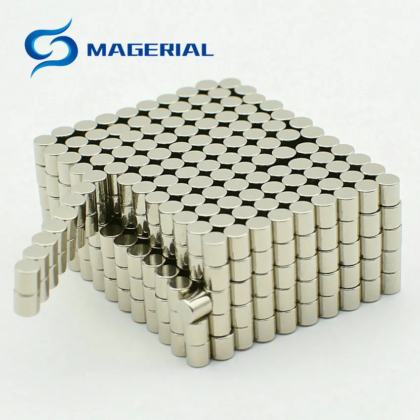 

200PCS Diametrically NdFeB Magnet Stud Dia 3x3 mm N35H 0.118" Magnetic Rod Neodymium Permanent Rare Earth Magnets