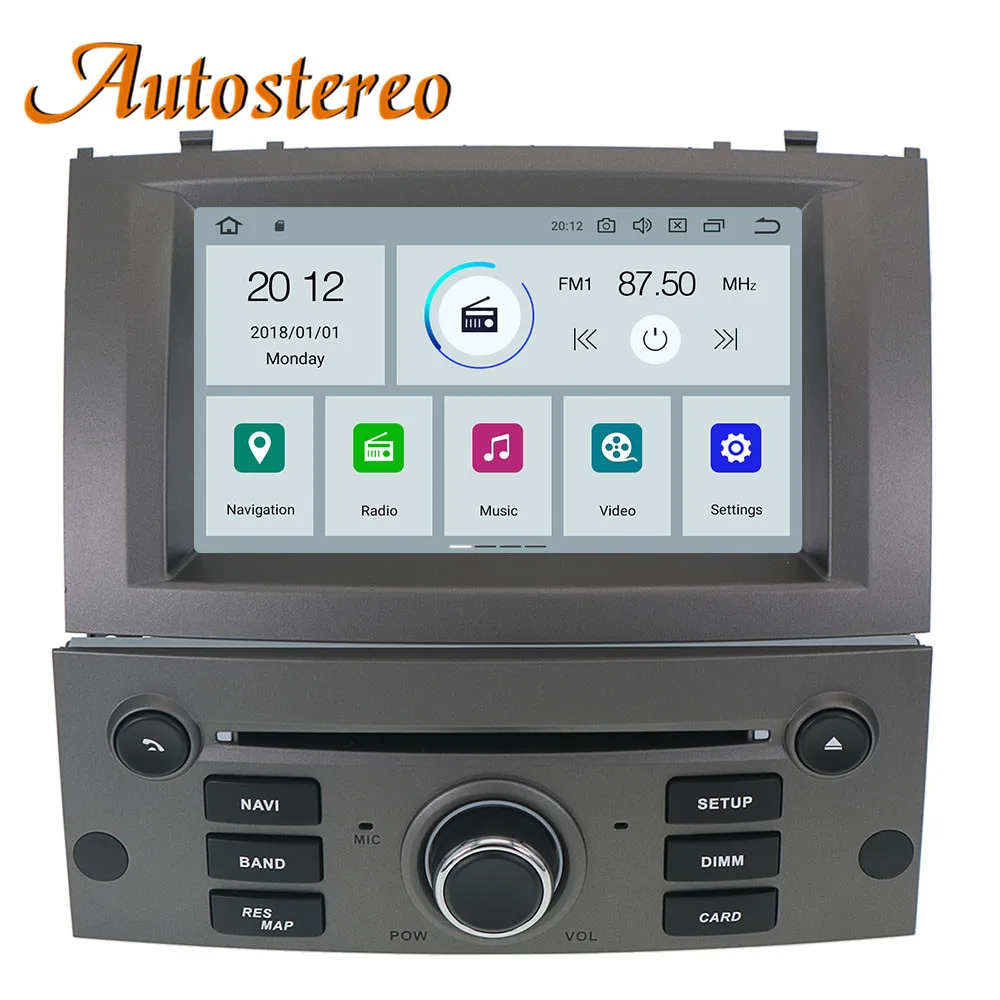 Android 9,0 автомобильный dvd-плеер gps навигация для peugeot 407 2004-2010 головное устройство мультимедийный плеер радио магнитофон авто стерео