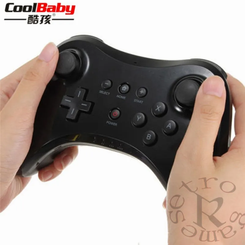 

Black/White Wireless Classic Pro Controller Gamepad with USB Cable For Nintendo For WiiU