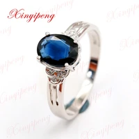 xin yi peng 18 k white gold inlaid 1 5 carat natural sapphire ring ring woman generous