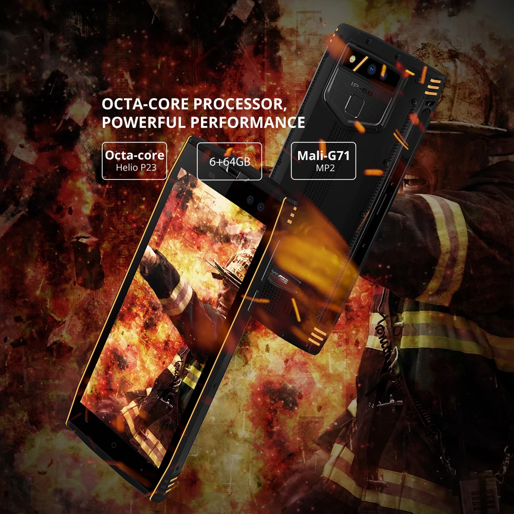 DOOGEE S50 IP68 Водонепроницаемый 5 7 дюйма MTK6763T 2 GHz Octa Core 6 GB 64 Quad камер 16.0MP смартфон 5180 mAh