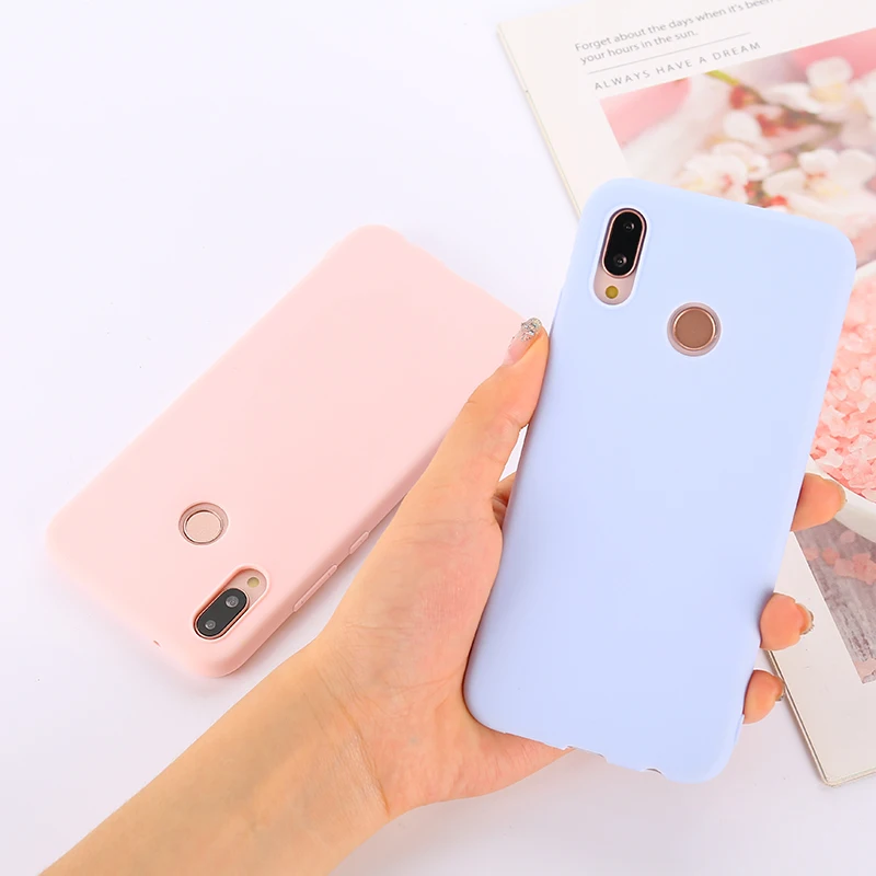 Матовый Мягкий силиконовый чехол карамельного цвета Макарон из ТПУ для Huawei P30 P10