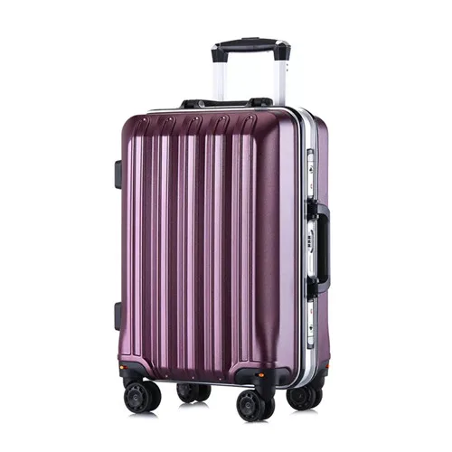 Eggplant purple KLQDZMS масштабных дорожных чемоданов, 20/24 дюйма Алюминий рамки Сумки на колёсиках spinner чемодан на колесах из поликарбоната на колесах - Цвет: Eggplant purple