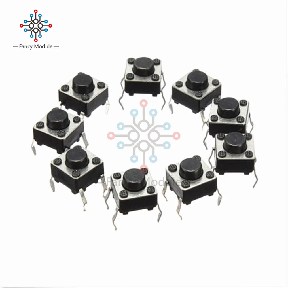 Тактильный кнопочный переключатель 20 шт. тактный 6X6X4.3mm 4 контактный DIP|dip switch|dip push