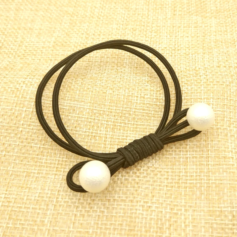 

5Pcs/Lot Rubber Hair Band Beads Ball Women Elastic Tie Knot Bow Rope Accessories For Girl