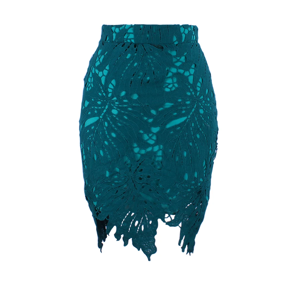 Женская летняя юбка карандаш розовая ажурная с высокой талией недорогая одежда