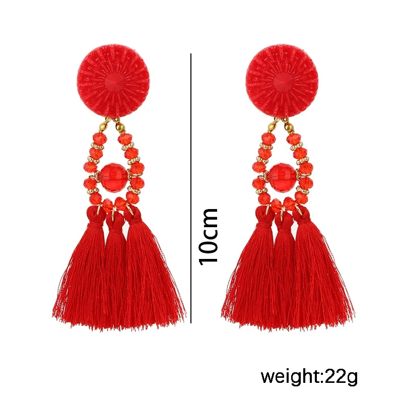 Женские этнические винтажные длинные висячие серьги с бахромой индийские