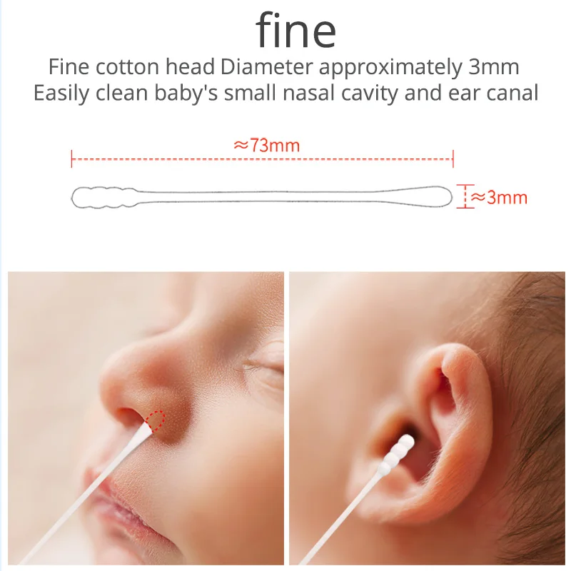 Бумажная ось Двусторонняя ватная палочка пластик | Мать и ребенок