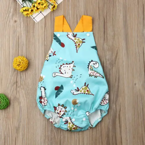 Одежда для маленьких мальчиков и девочек ромпер с динозавром 2019|Комплекты одежды