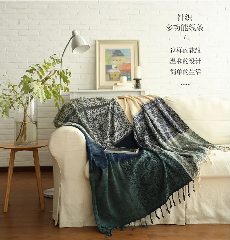 

Home Decoration Nordic Style Sofa Cover Towel Bohemian Chenille Knit Sofa Blankets for Beds Soft Plaid Bedding Cover Tablecloth