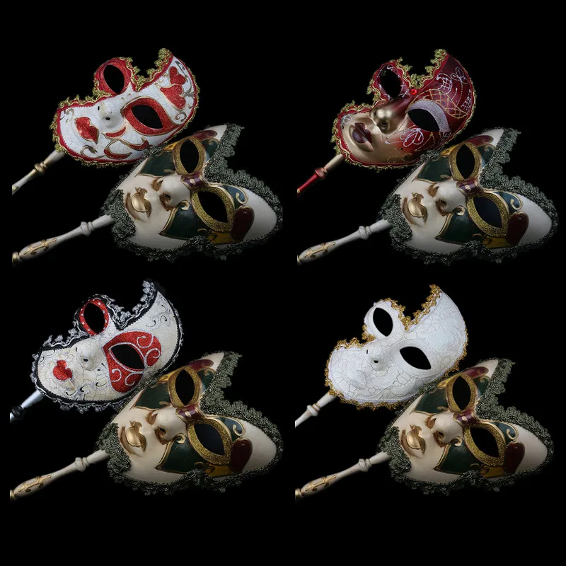 H&ampD 2pcs Couple's Venetian Masquerade Mask Musical Carnival Mardi Gras Ball Costume Halloween/Christmas Wedding Party Favors | Дом и