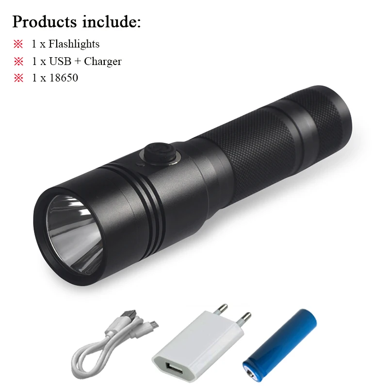 Package B Высококачественный светодиодный светильник-вспышка usb светильник xm l2 t6 фонарь 18650 водонепроницаемый фонарь lanterna militar linterna tactica походный велосипедный светильник - Испускаемый цвет: Package B