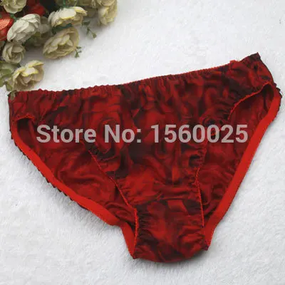 Чистый шелк трусики Для женщин 100% тутового шелкопряда узор трусы больших