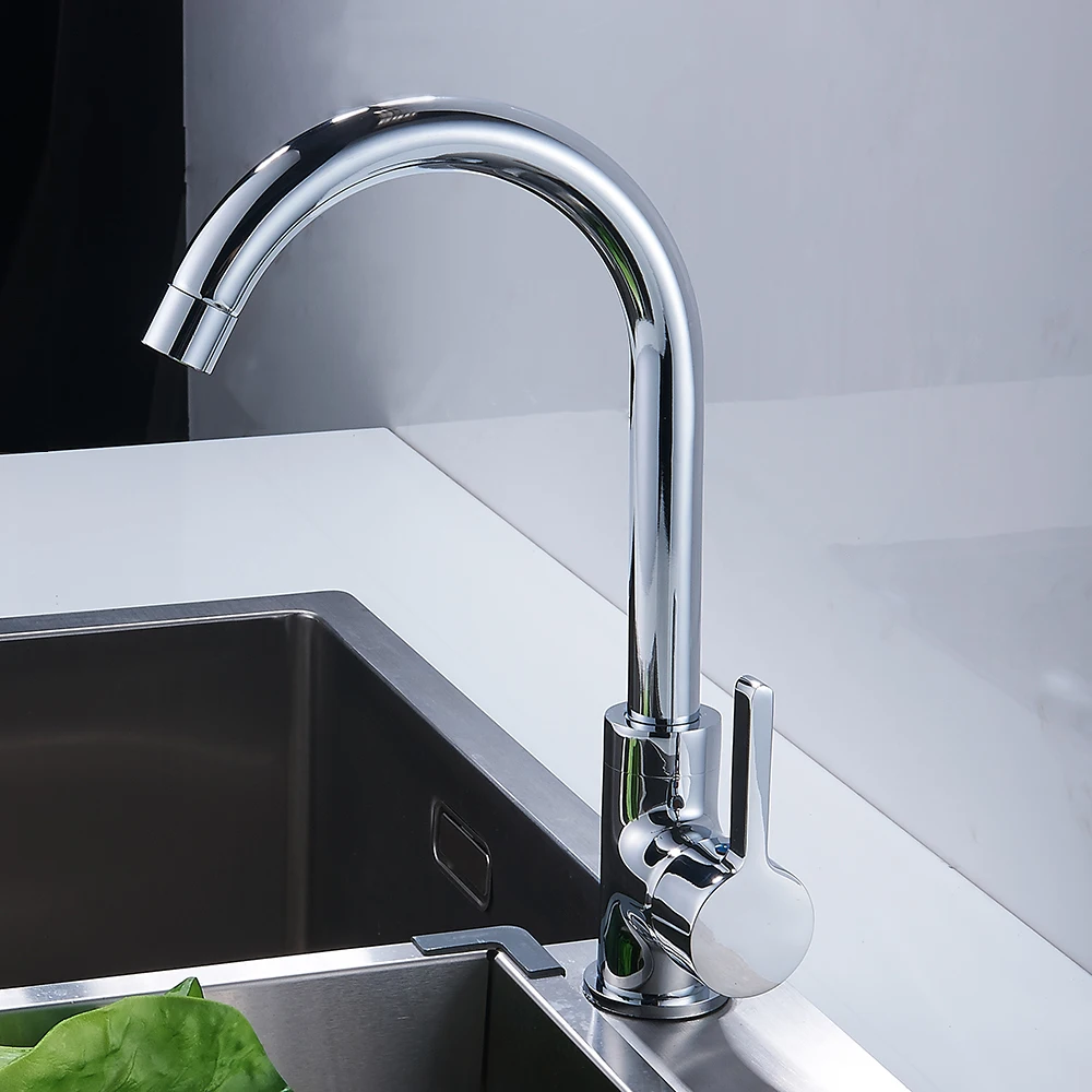 EVERSO смеситель для горячей и холодной воды кран для кухни Настенный Матовый 360 Поворотный кран для раковины Torneira De Cozinha - Цвет: Chrome