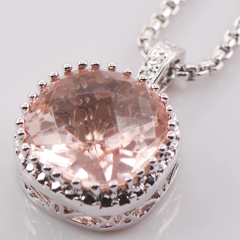 Женские Висячие серьги Morganite Серебристые с подвесками в виде кристаллов