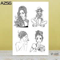azsg charming mature woman clear stampsseal for diy scrapbookingcard makingalbum decorative silicon stamp crafts