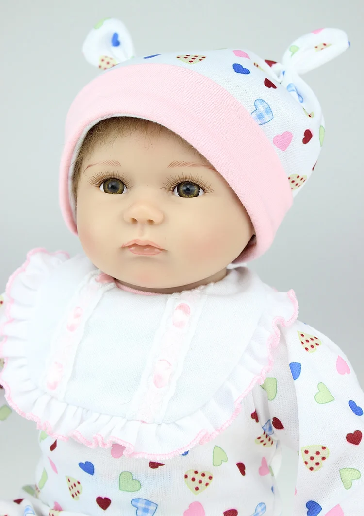 

Cute16''/ 40cm Silicone Reborn Baby Dolls with Clothes,Lifelike Newborn Baby-Reborn Doll Plaything for Children bonecas