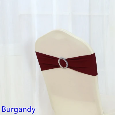 Burgandy цвет спандекс стулья пояс с блестящими круглыми пряжками для стула Чехлы