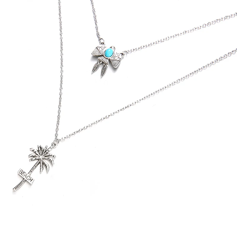 Женское Ожерелье 2 шт./компл. длинное ожерелье в богемном стиле с кулоном виде