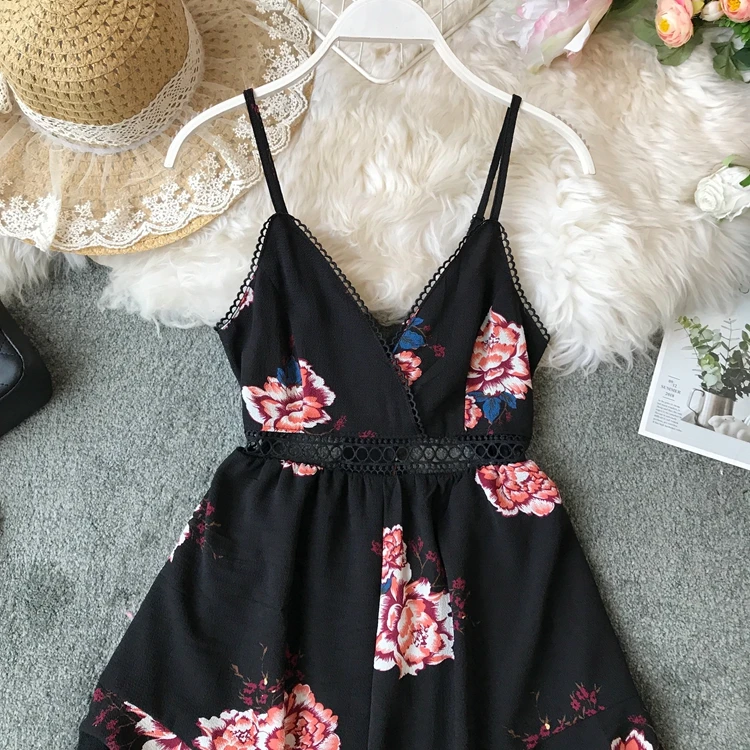 ALPHALMODA летние женские сексуальные праздничные костюмы с принтом, открытая спина, бант, шнуровка, полые женские повседневные пляжные комбинезоны