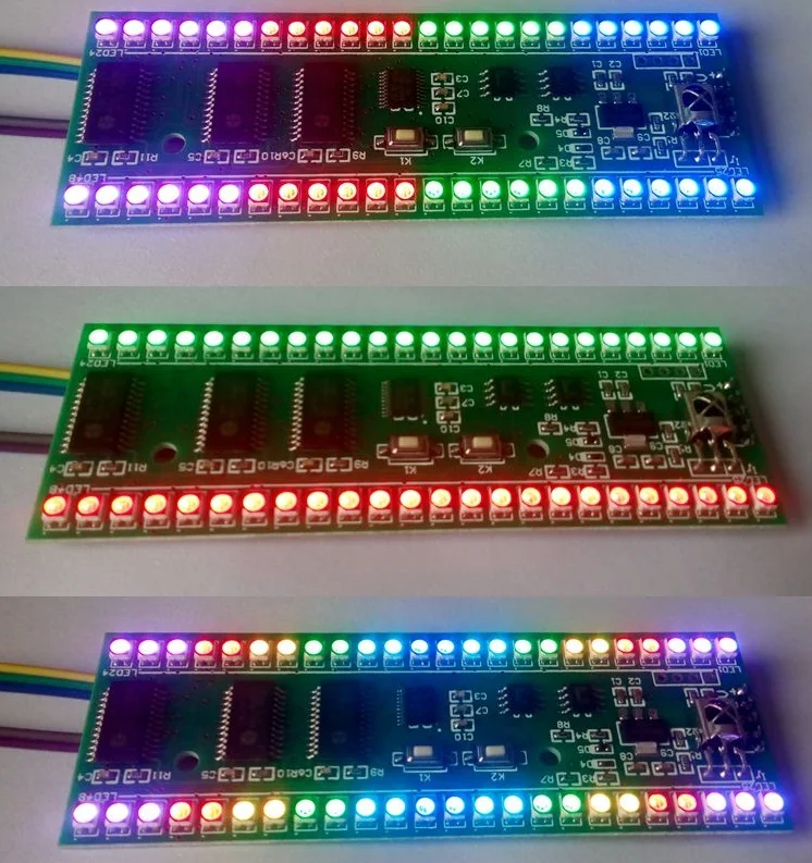 Светодиодный индикатор RGB MCU дисплей узор двухканальный 24 LED VU индикаторы уровня