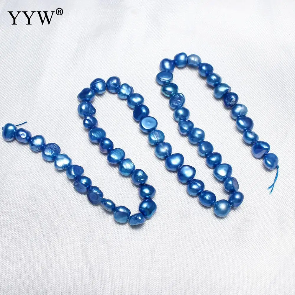 

YYW High Quality Cultured Potato Freshwater Pearl Beads blue 6-7mm Approx 0.8mm Sold Per Approx 14.7 Inch Strand