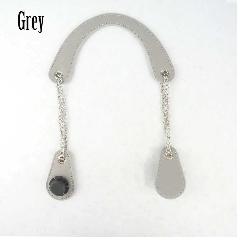 grey Tanqu 1 шт серебряная цепь ручка ремешок с лаконичной изогнутой ручкой капля конец для O сумка для obag ручка женская сумка ручка - Цвет: grey