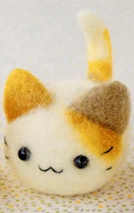 Лицо кошка мультфильм набор шерсть иглы Набор шерсть войлок иглы валяния брелок ремесло needlector DIY ручной работы - Цвет: keychain