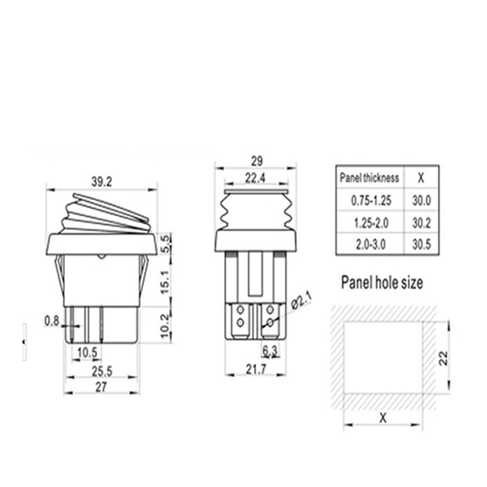 Вкл/Выкл 16A/250V 20A/125V AC тяжелой нагрузке 4 pin DPST IP67 море светодиодный