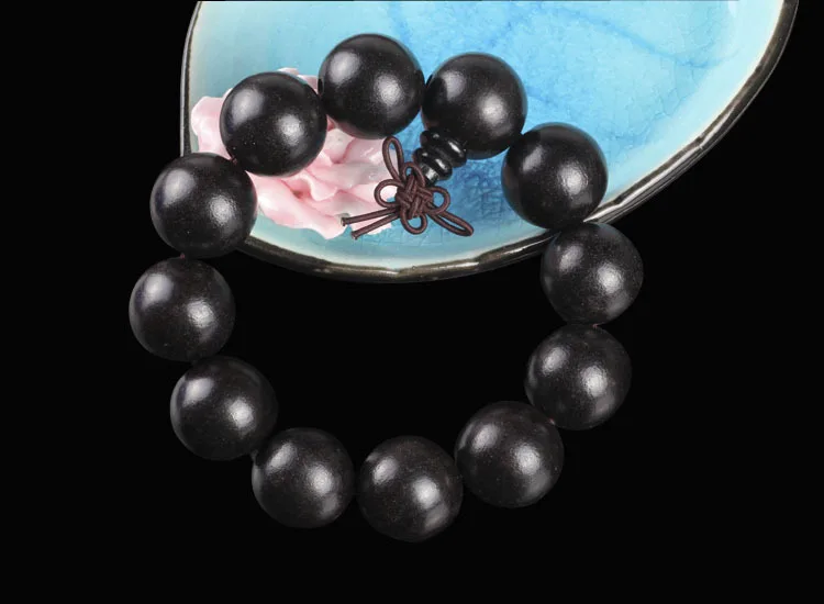 Браслет из натурального черного сандалового дерева в этническом стиле 12 15 18 20 мм браслет с объемными