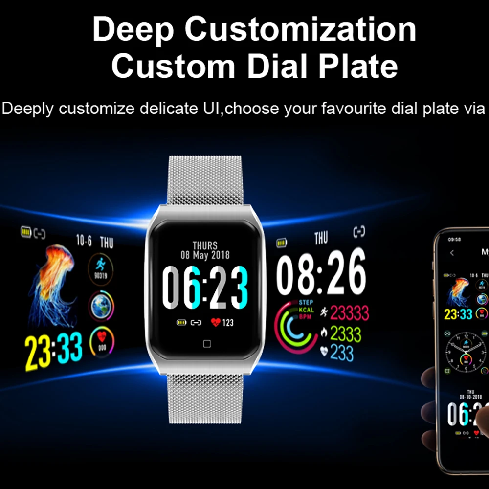 Умный Браслет ecg ppg фитнес трекер для активности часы с монитором кровяного