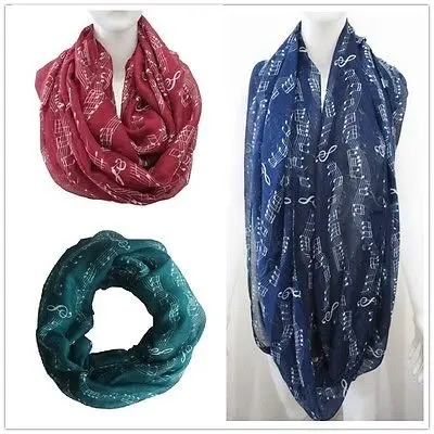 Женская мода зима Музыка Примечание тройной Clef платок палантин шарфы шарф |