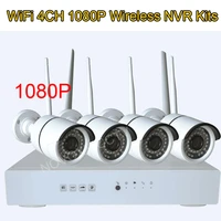 4ch outdoor day night security camera system 2mp 1080p real p2p wifi wireless cctv system nvr kit security camera system