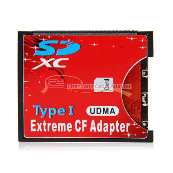 100 шт./лот SD SDHC SDXC к высокоскоростному экстремально компактному флеш адаптеру CF Type
