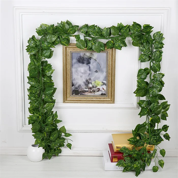 Green dill leaves 1,8 м 3 стиля искусственные растения зеленые листья искусственный виноград искусственная Виноградная лоза листья домашнее свадебное украшение DIY ВЕНОК цветок - Цвет: Green dill leaves