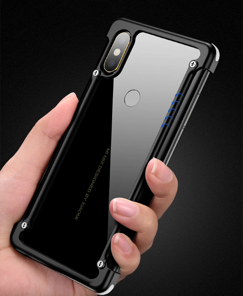 Oatsbasf Алюминиевый металлический бампер чехол для Xiaomi Mi Mix 2 Роскошная подушка безопасности Защита от падения жесткий чехол сумка для Xiaomi Mi Mix 2
