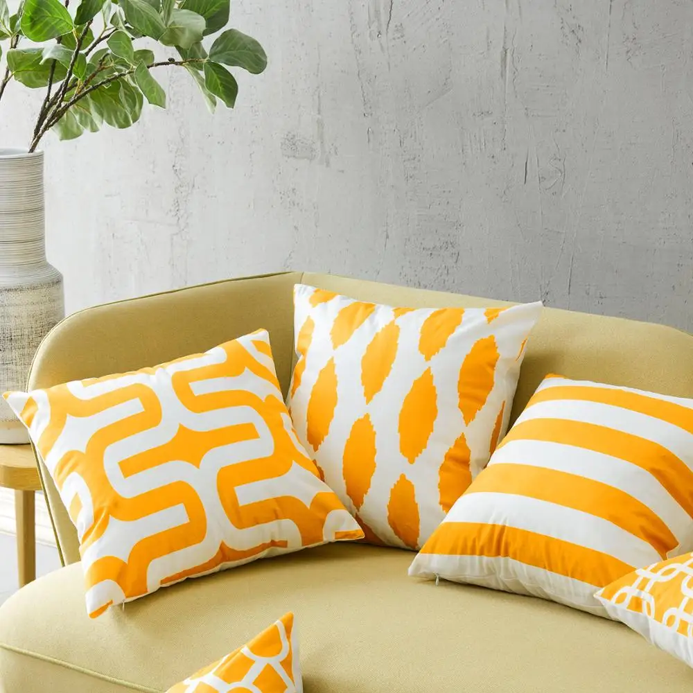 YokiSTG Geometric Yellow Cushion Cover Throw Pillow Covers Decorative Pillows For Sofa Seat Car Microfiber Cushions Home Decor | Дом и сад
