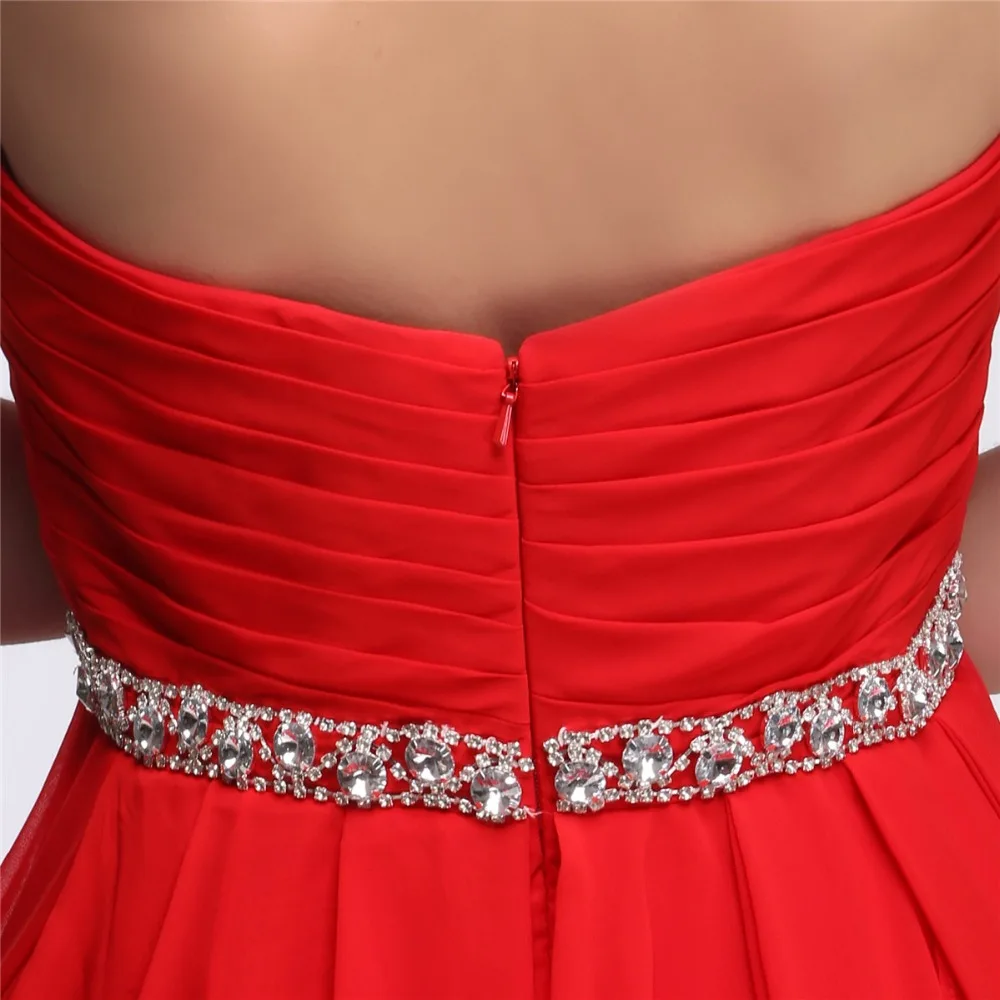 Red Vintage Sexy Backless Chiffon A-line Prom Dress 2015 Real Photos Cheap Ever Pretty Natural Sleeveless Vestidos De Noche | Свадьбы и