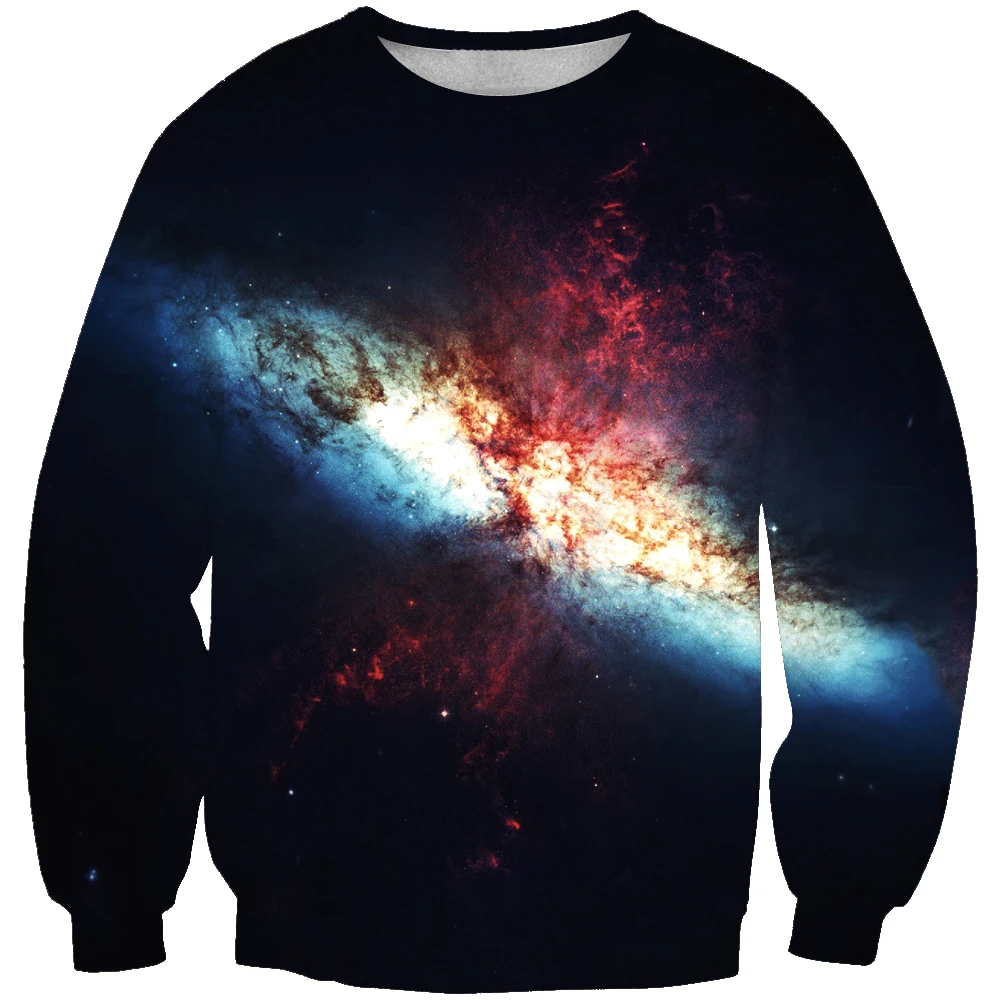 

New arrival fashion Unisex Sweatshirt 3D Starry sky print simple Casual white relaxtion oversized Clothes Free shipping
