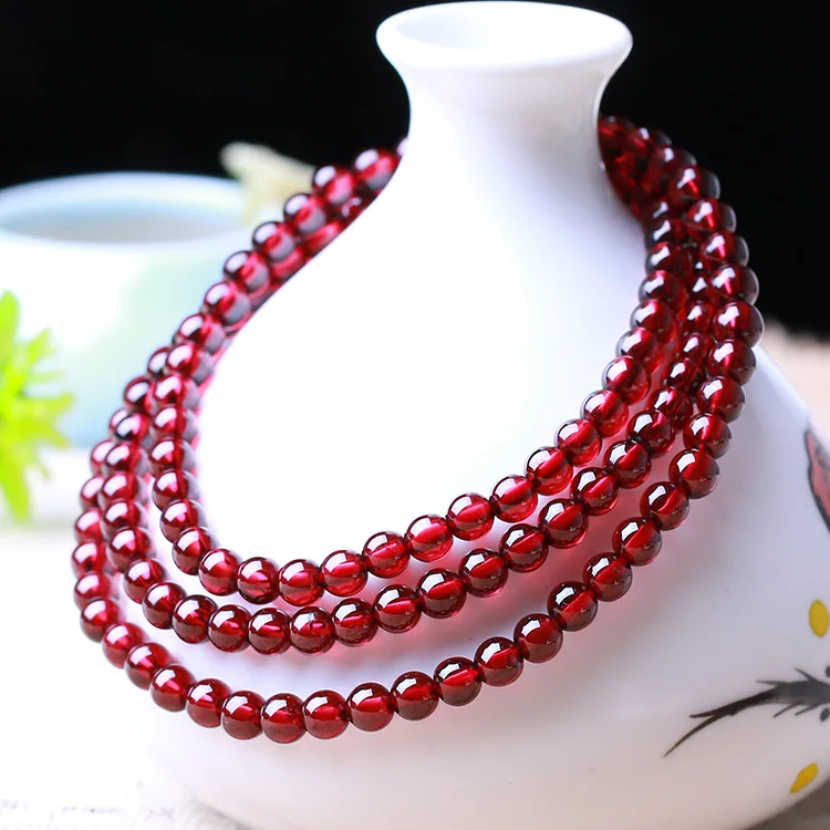 Растягивающийся красный круглый 4 5 мм бисер 5A класса натуральный гранат камень