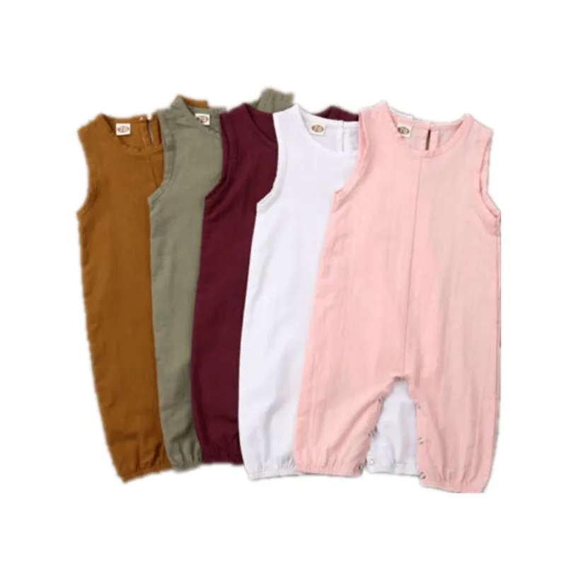 

Лето 2019, детское боди, однотонное Боди без рукавов для девочек 0-24 м