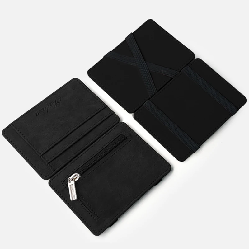 Мужской кошелек маленький размер Magic Band однотонный с отделением для карт монет LT88