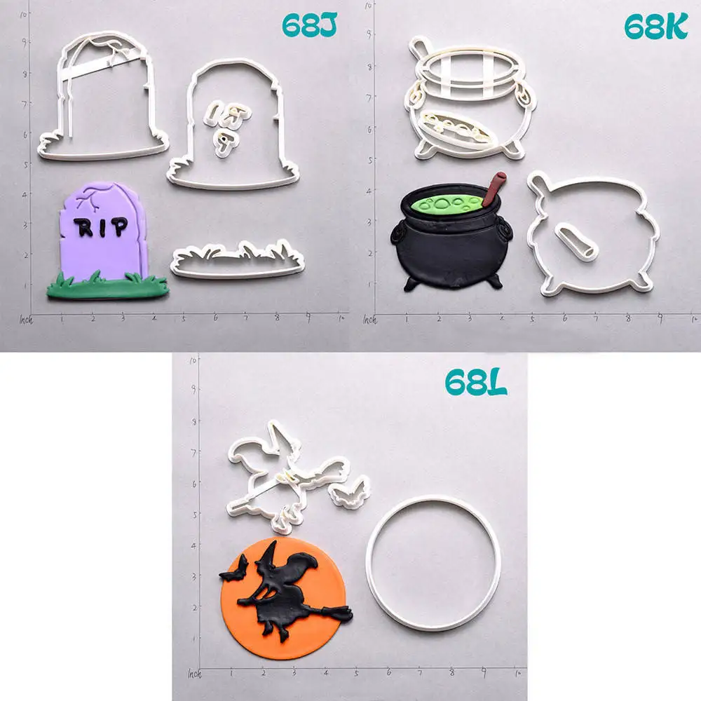Cauldron Хэллоуин надгробная плита дизайн торт резак набор на заказ 3D Печатный