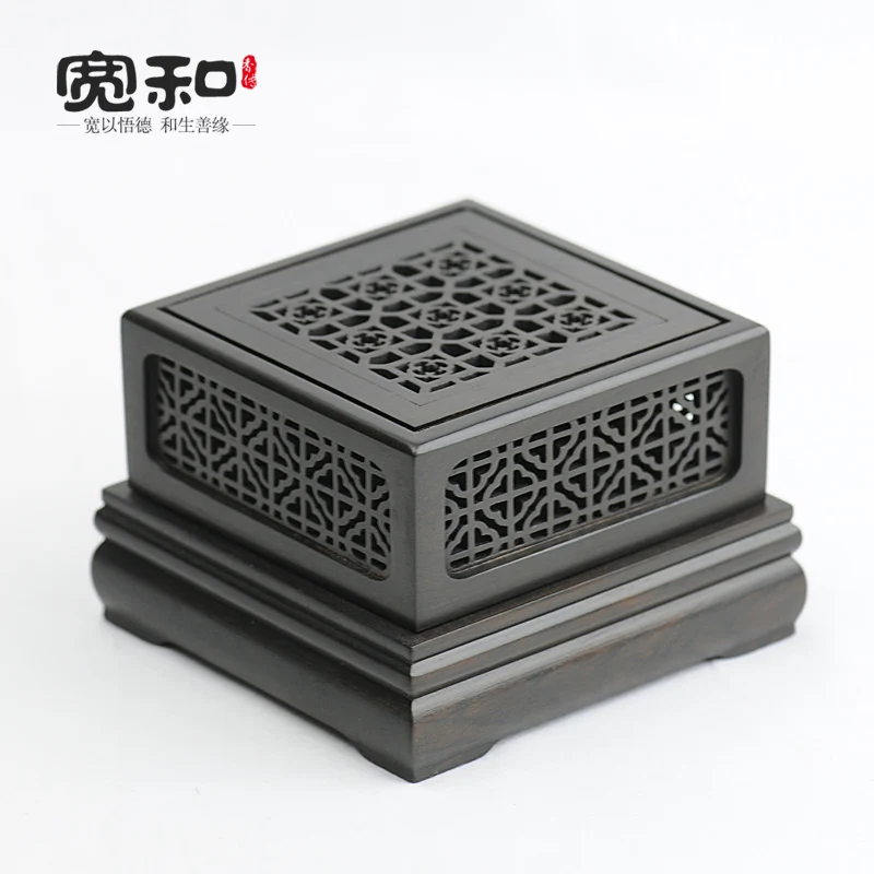 

Wooden incense burners aromatherapy furnace wood purple sandalwood incense coil box of grilles cut classical ornaments