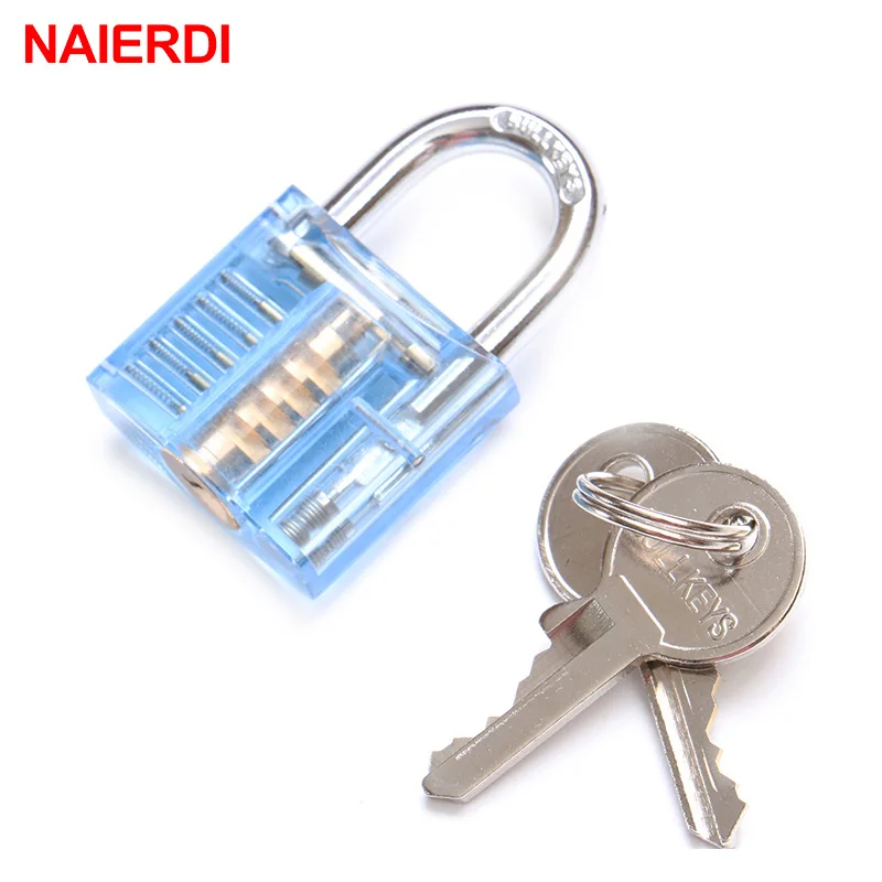 Just Blue Lock NAIERDI слесарные ручные инструменты набор практичный висячий замок прозрачный видимый замок палочки с сломанной для удаления ключа крючки Аппаратные средства - Цвет: Just Blue Lock
