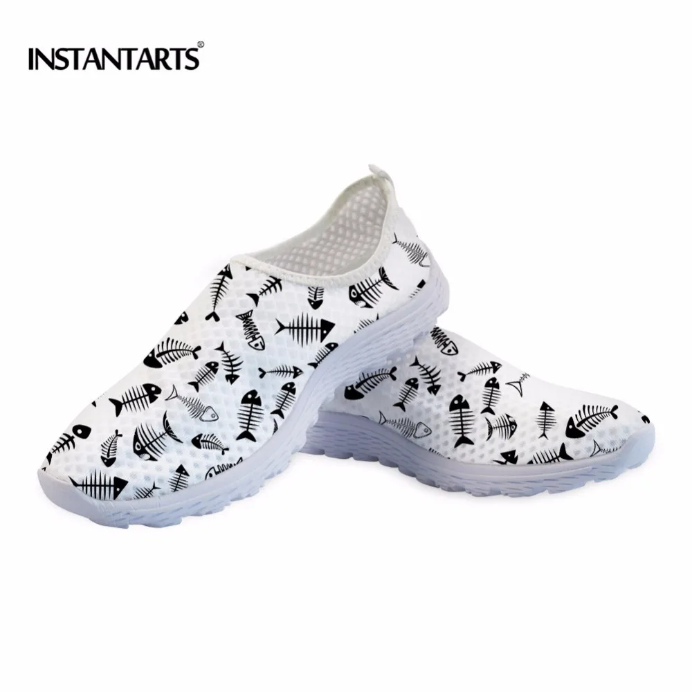 INSTANTARTS Athletic Women Sneakers Summer Breathable Mesh Sport Shoes For Female Outdoor 3D Fish Bones Girl Light Running | Спорт и