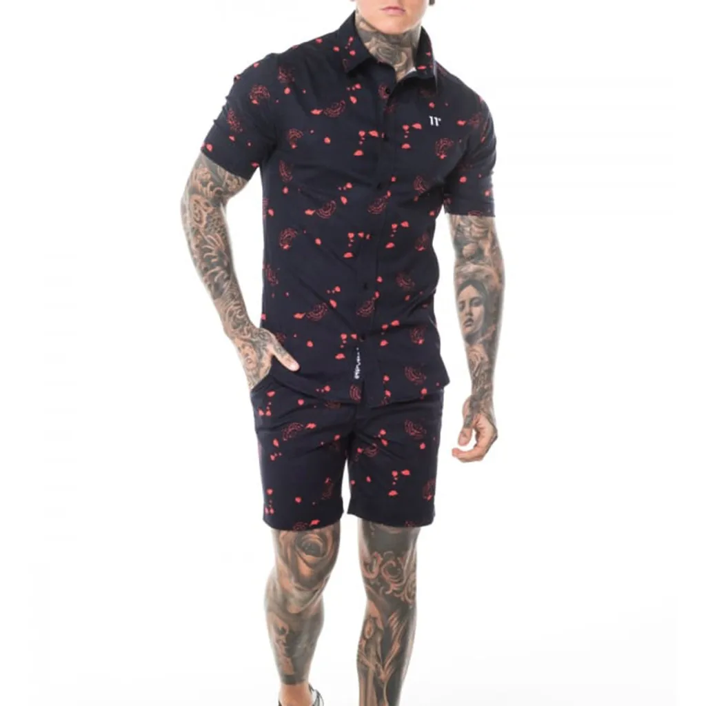 Мужская Уличная рубашка и шорты летняя одежда с принтом в богемном стиле